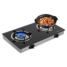 New Portable Auto Ignition LPG Stove 2-burner Gas Stove Countertop 2.5KW/h Black