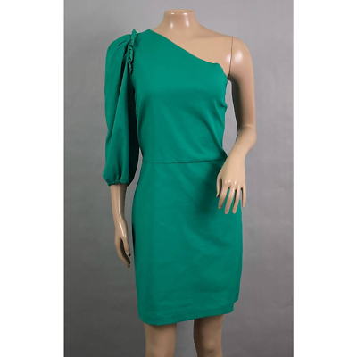 zara one shoulder dress green SAINT LAURENT Darling Khaki Size US 8 Short Dress main image 0
