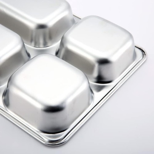 3 Pack Stainless Steel Divided Dinner Plates - 5 Sections for Easy Meal Control - Picture 4 of 9