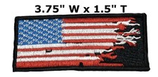Distressed USA US American Flag Patch Embroidered Hook Loop Applique