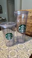 Starbucks Clear Plastic Tumblers with Lids