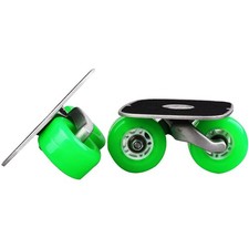 Green Portable Roller Road Drift Skates Plate Anti-Slip Board Aluminum Truck ...