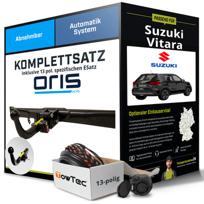 Anhängerkupplung ORIS abnehmbar für SUZUKI Vitara +E-Satz Kit (AHK+ES)