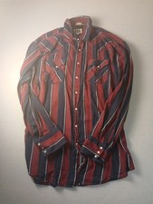 Vintage Ely Cattleman Pearl Snap Striped Long Sleeve Shirt Mens Size XLGTL 