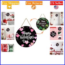 Reversible Valentine's  St. Patrick's Day Wooden Door Hanger, 12x12 inches