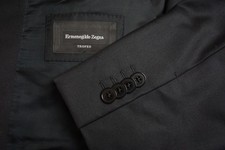 Ermenegildo Zegna Trofeo Milano CURRENT Solid Black Sport Coat Jacket Sz 44R