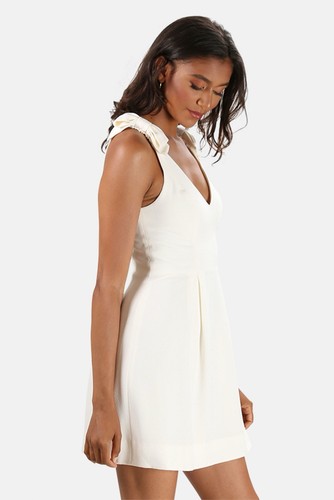 Zimmermann BNWT Dress Size 3/AU 14/L /US 10 Espionage Bow Mini Cream White Hens - Foto 2 di 13