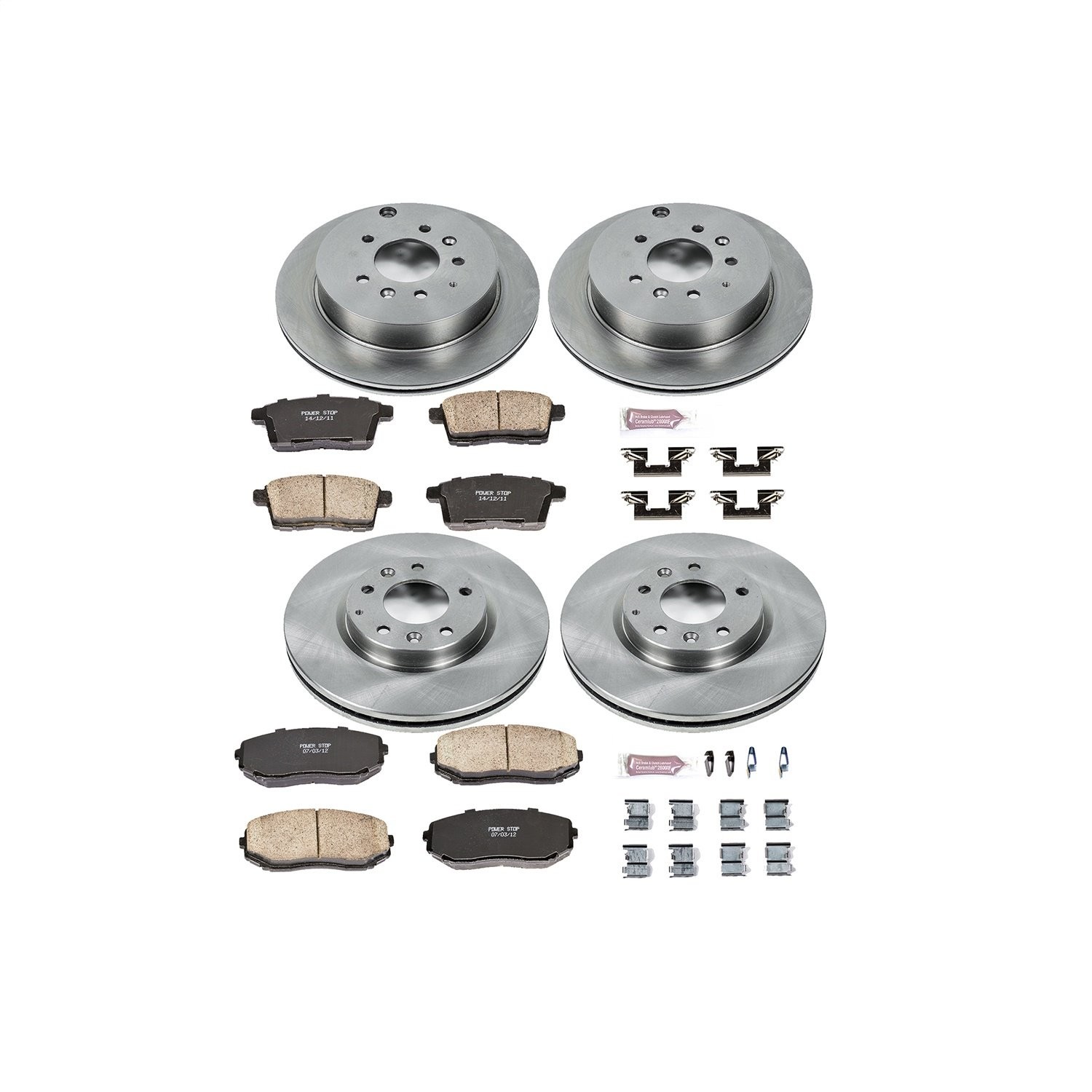 Power Stop KOE5829 1-Click Daily Driver Brake Kits Front & Rear OE Replacement R