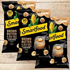 Smartfood PopCorn BROWN BUTTER  SEA SALT Kettle Corn Snack 6.5oz LIMITED 3 Bags