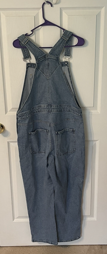 Salopette bavaglino denim blu Gap donna taglia grande relax spalline regolabili - Foto 5 di 8