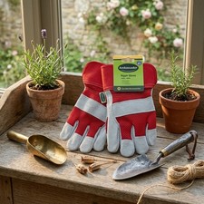THORN PROOF GARDENING GLOVES RIGGER LEATHER CUT & THORN RESISTANT PRUNING M - L