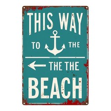 Retro Nautical Tin Sign 20.32x30.48cm Beach Decor