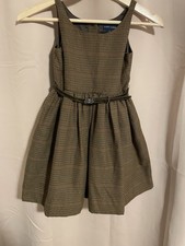 Ralph Lauren Girls Brown Striped Dress Size 6 Kids Children