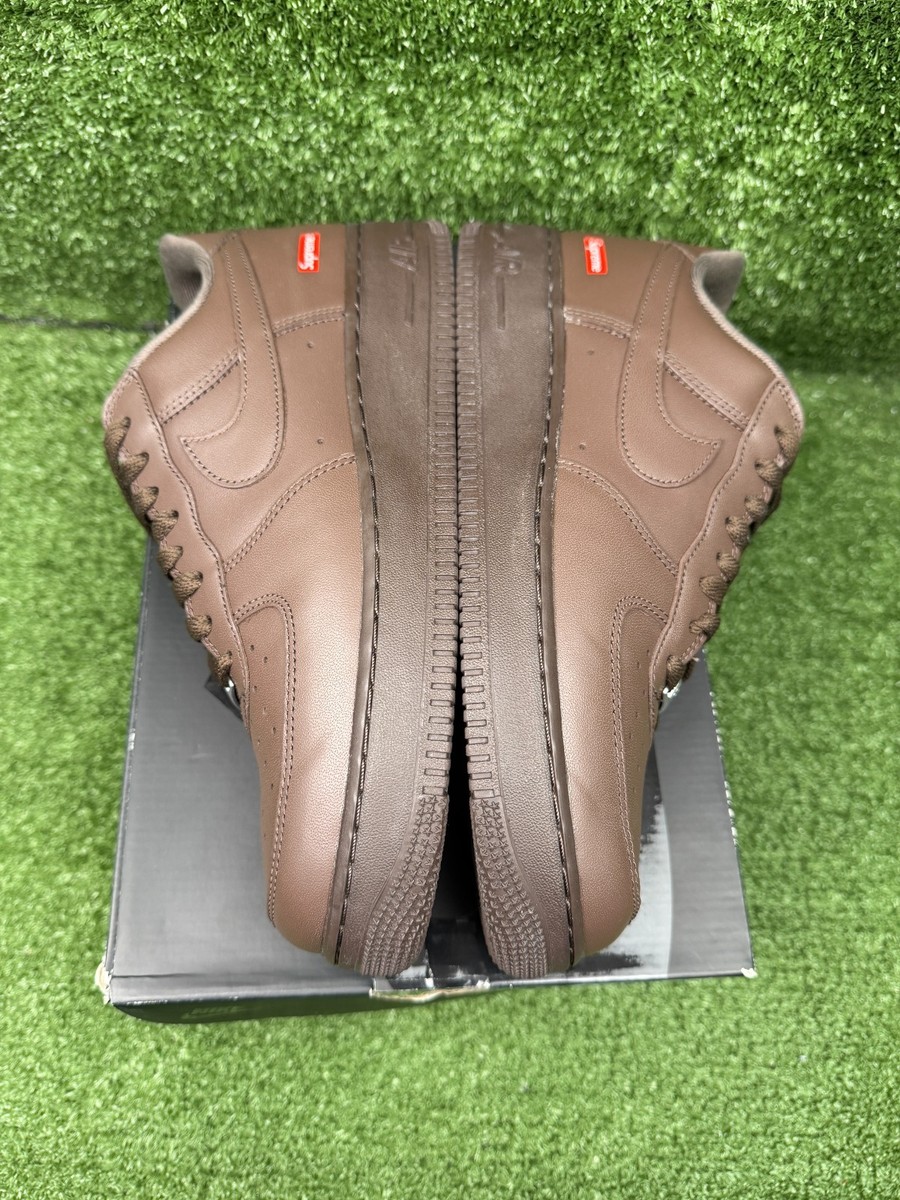 Size 9.5 - Nike Supreme x Air Force 1 Low Box Logo - Baroque Brown