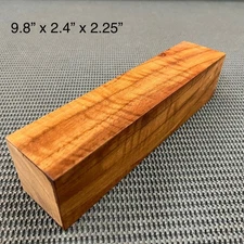 CW474 Curly Claro Walnut Billet Block Carving Craft Knife Handle Game Call
