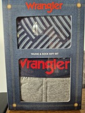 Wrangler Boxer Trunk & Sock Gift Set Grey Large 36-38
