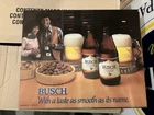 rare vintage busch beer lighted sign insert only black americana!!