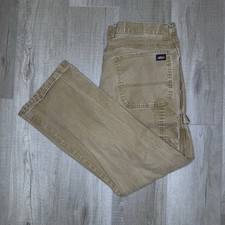Dickies Carpenter Pants Mens 38x30 Brown Canvas Workwear Baggy Faded Skater Y2K