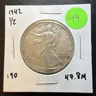 1942 Liberty Walking Half Dollar 50C Silver 0.900 Philadelphia Business KM#142
