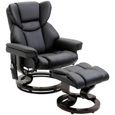 Massage Recliner Chair with 10 Vibration Points, Swivel Ottoman Footrest