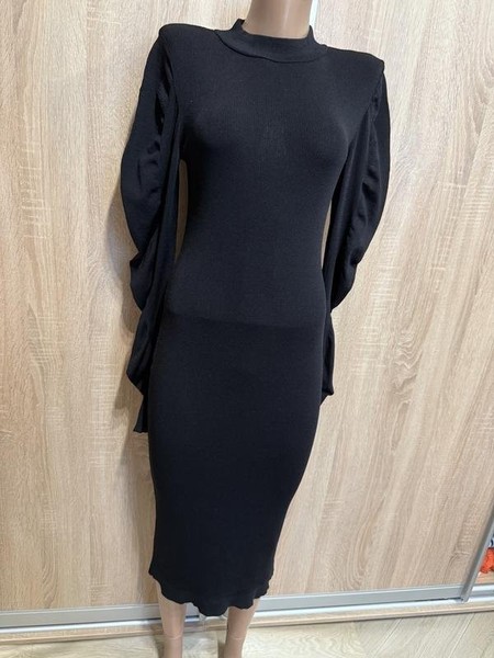 Women Hallhuber Dress Black Viscose 36 / S / 44 #91IT