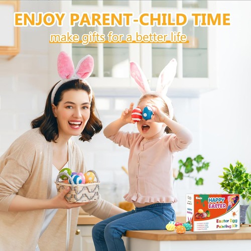 GLXPJU Easter Eggs Painting Kit-Reusable Paintable with Large, white - Picture 6 of 7