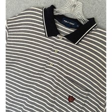 Polo Golf Ralph Lauren Golf Polo Shirt Mens XL Navy White Striped Cotton Pocket