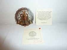 Rare Frank Lloyd Wright Imperial Hotel 3D Metal Ornament in Box w Paperwork 3.5"