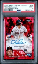 2023 TOPPS CHROME SAPPHIRE TRISTON CASAS AUTO RED REFRACTOR /5 PSA 9 MINT