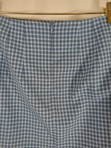 Brandy Melville CARA Blue 💙 White Plaid Mini Skirt With Front Slits "One Size" - Picture 4 of 5