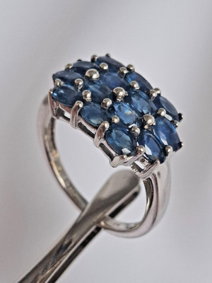 Ring Silber 925 IV Harry Ivens mittelblaue Saphire Gr. 63 / 20 mm