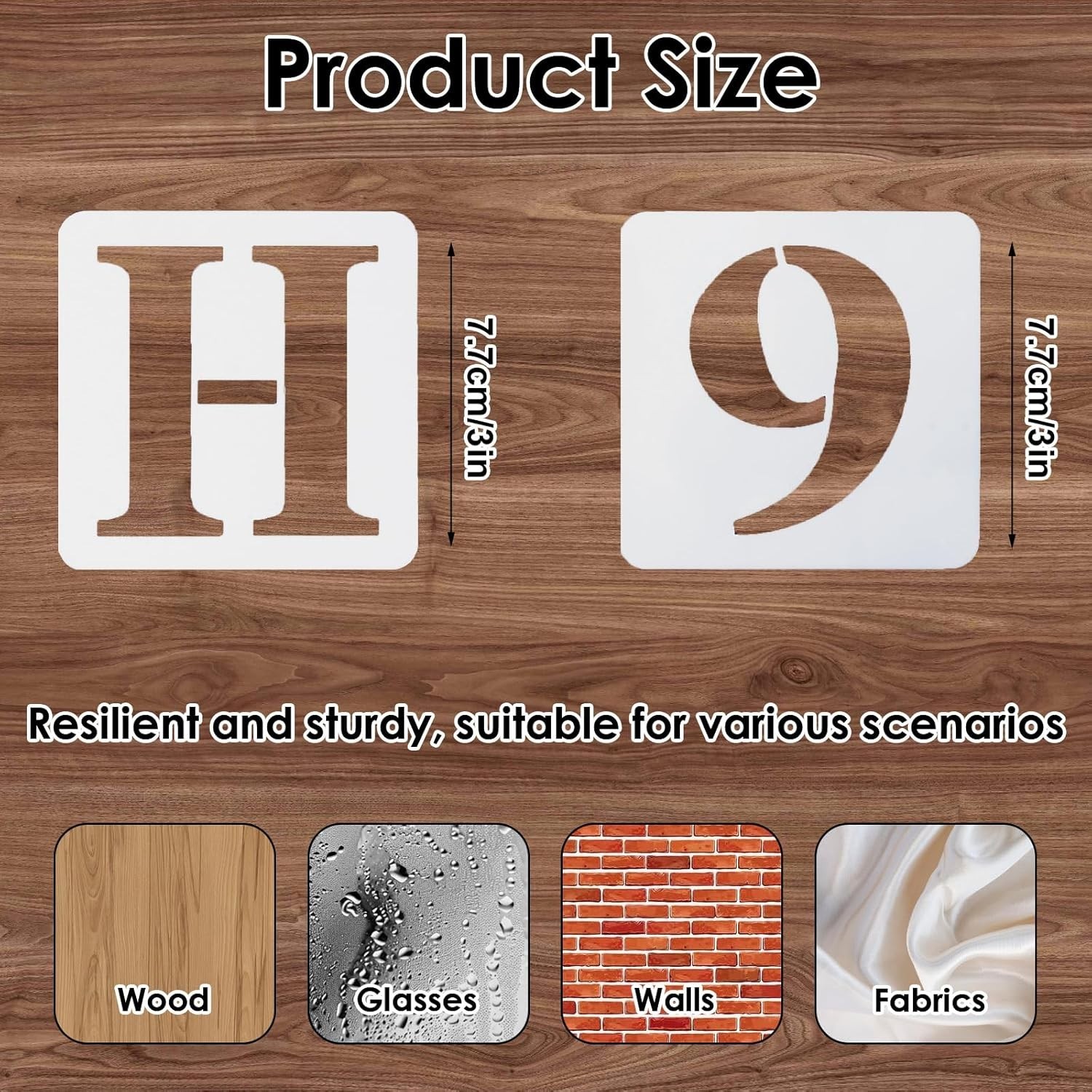 36 Pcs 4 Inch Letter and Number Stencils, Reusable Plastic Alphabet Spray Paint