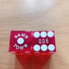 Casino Würfel `Sam`s Town, red jedes paar mit match nummern,Las Vegas