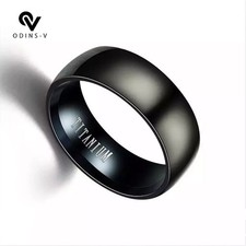 Black Titanium Ring Band for Gift men Mens Cool rings Wedding Couple Engagement