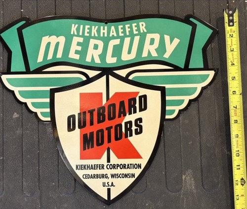Old Original Mercury MARINER OUTBOARDS Service Embossed Metal Sign Original Box - Picture 3 of 4