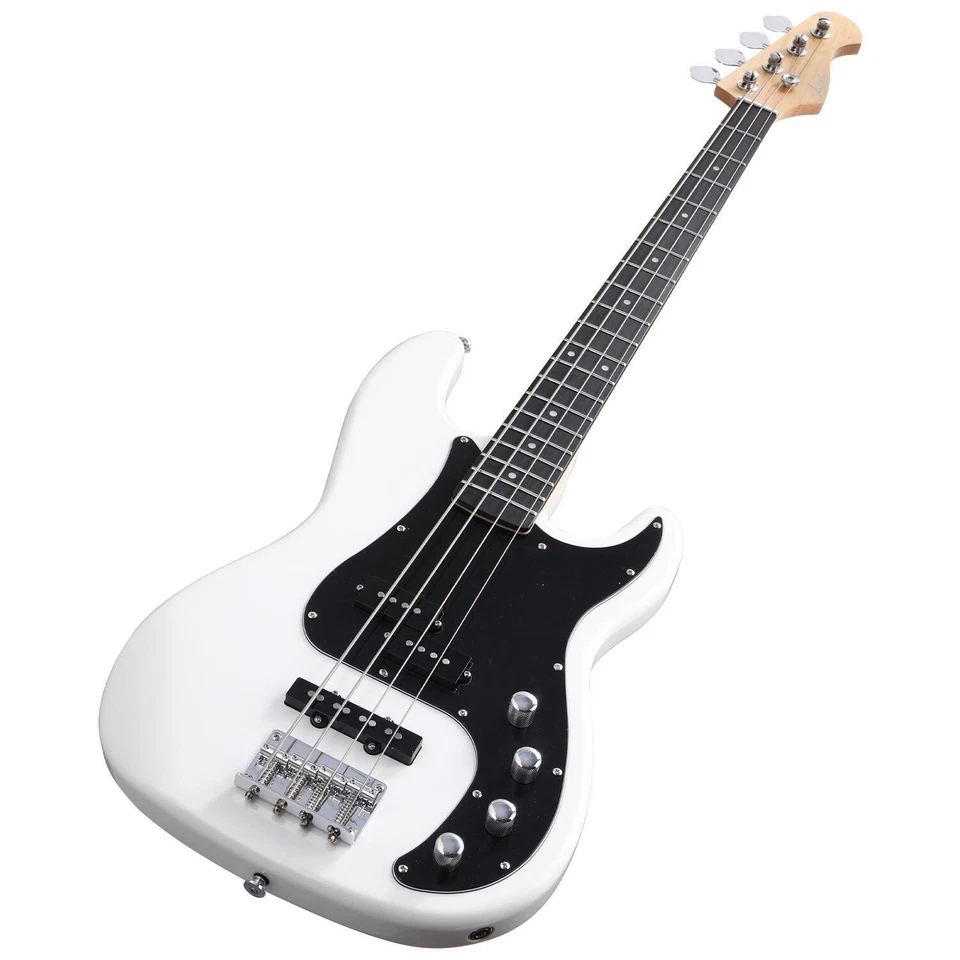 Artist Vintage Hybrid White Active / Passive Bass Guitar - image 4 of 4