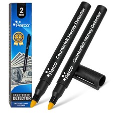 Perco Counterfeit Money Detector Pen 2 Pack - Easy to Use and 2 Pack