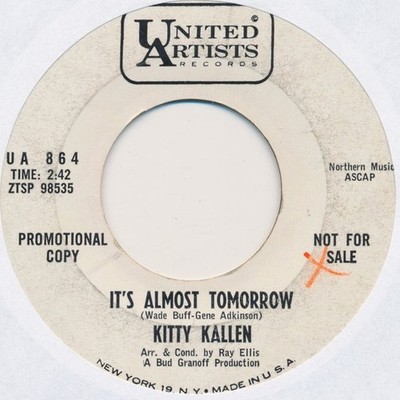 Kitty Kallen - It's Almost Tomorrow / All I Do Is Dream Of Yo - Promo - G8100z