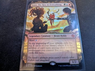 MTG Magic the Gathering RAISED FOIL Loot, the Key to Everything Showcase BIG!