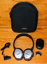 Bose QC3 QuietComfort 3 Noise Cancelling Wired Headphones Bundle w/ Case Works