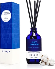 July Cotton Reed Diffuser Set, 3.7 Oz Aromatherapy Scented Oil Diffuser Sticks,