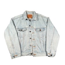 Vtg 90s Levis Type III Light Wash Denim Trucker Jacket Men  s M 70507 4834 Flaws