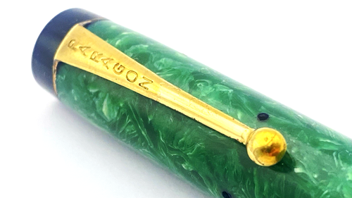 PLUMA ESTILOGRÁFICA VINTAGE PARAGON DUOFOLD VERDE JADE 14K MEDIANA NUEVA EN CAJA INGLATERRA - Imagen 4 de 13
