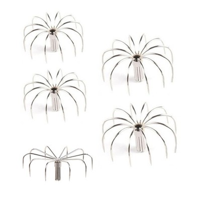 5 Pcs 12 Needles Stainless Steel Squid Cuttlefish Octopus Umbrella Fishing Hooks
