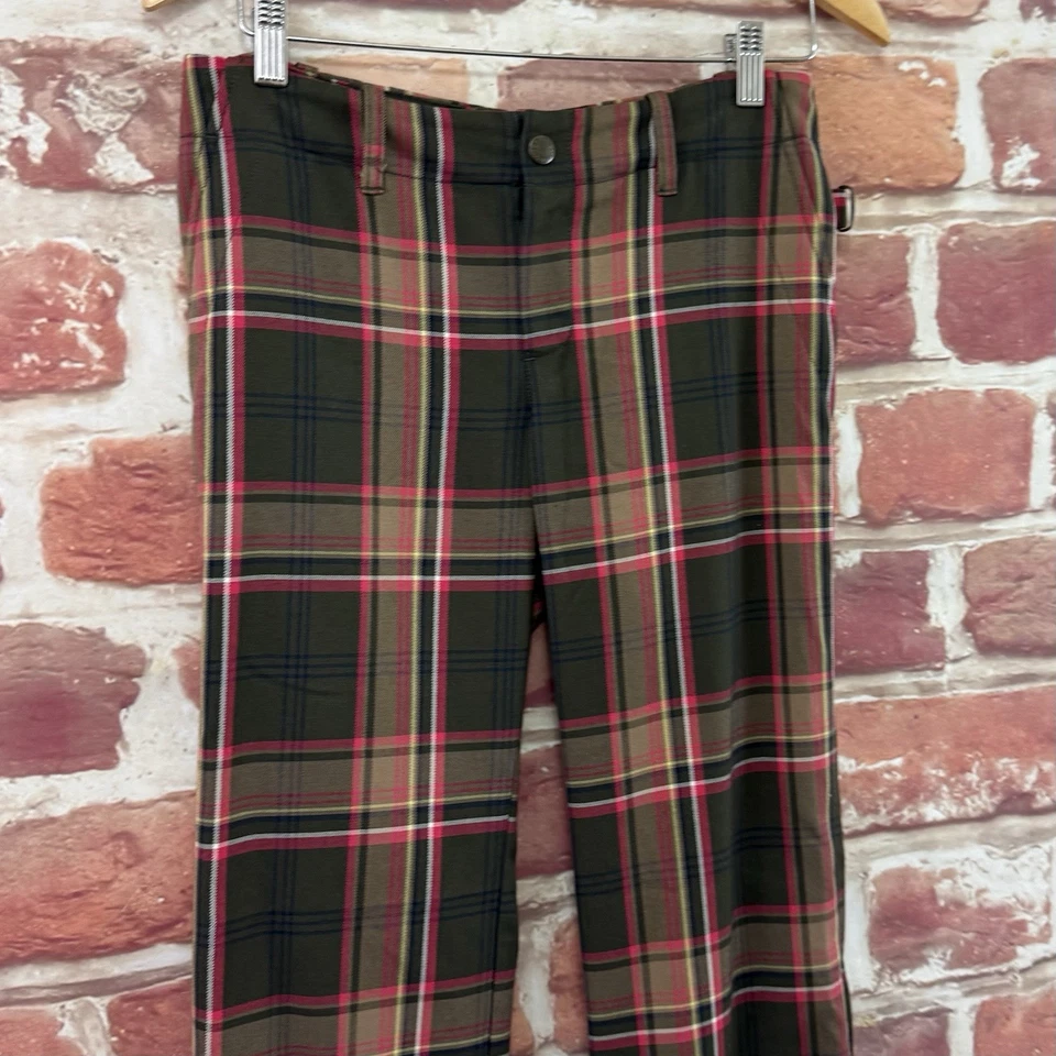 Vintage Tommy Hilfiger Pants Womens 2 Multicolor Tartan Plaid Y2K Buckles Preppy - Image 3 of 4
