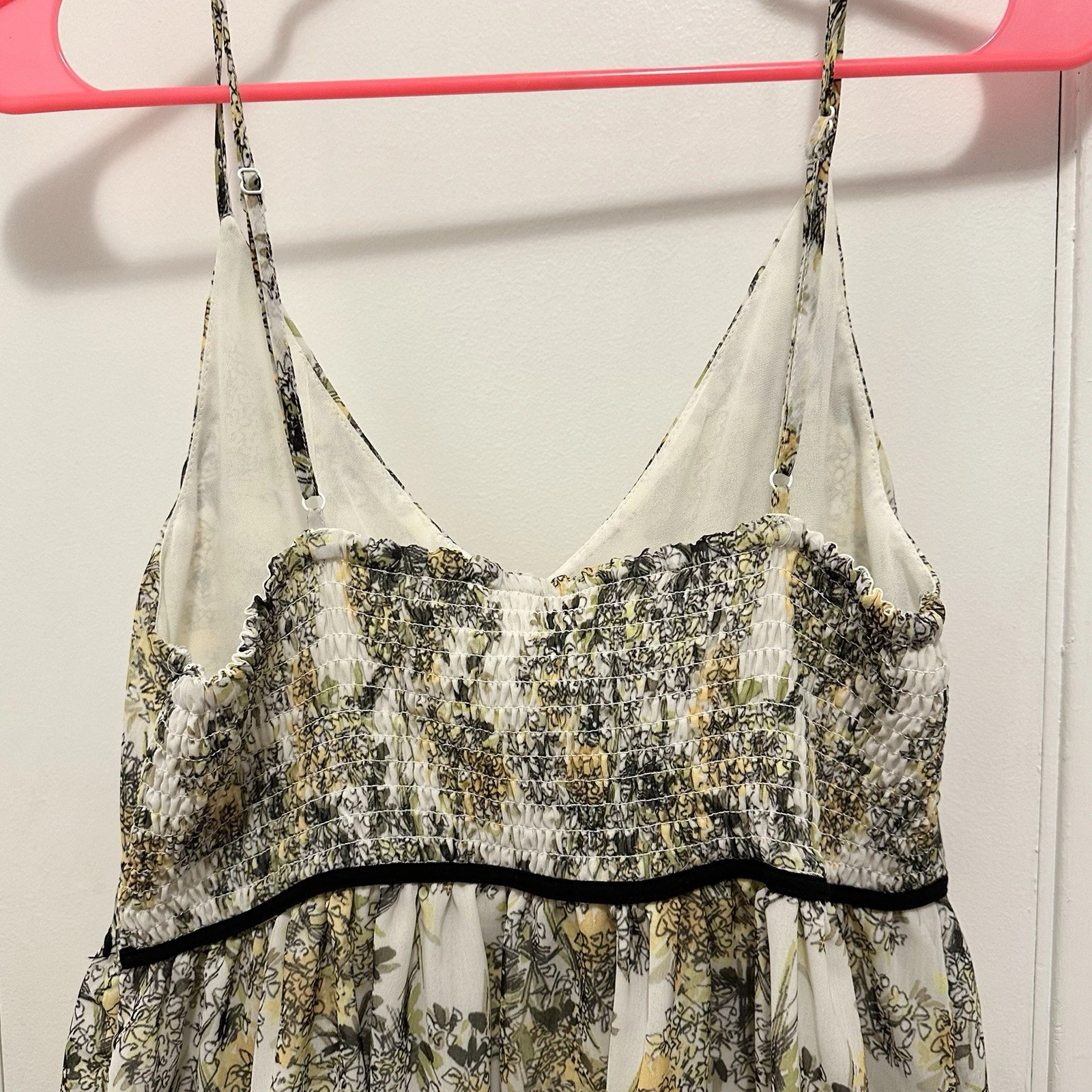 UNDERCOVER Mini Abito Slip Super Natural Secret Mission Benazir Giallo Floreale Chiffon S Nuovo con etichette