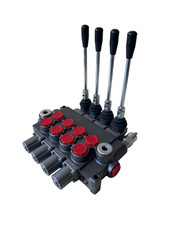 TORA 18,5 GPM (70L) Hydraulic Monoblock Control Valve with 4 Levers, 3/4" BSP