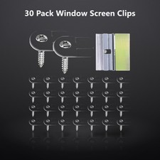 30 Pack Window Screen Clips, L 5766 Flush Window Screen Holder Clips with Scr...