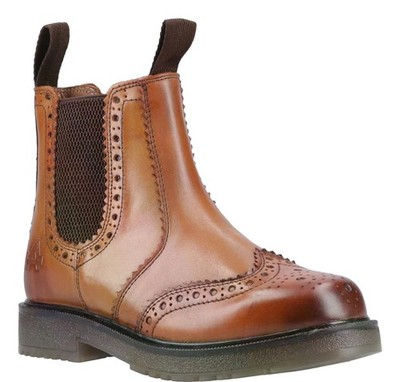Herren Amblers Dalby Zum Überziehen Leder Brogue Händler Stiefelette Größen 6 bis 15