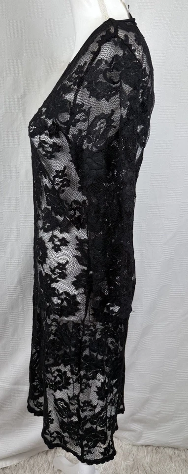 Vestido de Colección Para Mujer de Encaje Transparente Oscuro Hada Grunge Capricho Elástico Coqueta M Foto 2 de 4